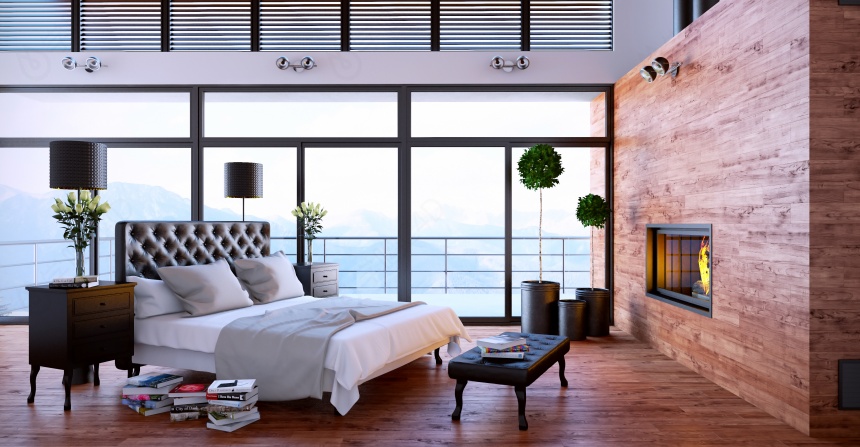 现代家居卧室房间C4D模型