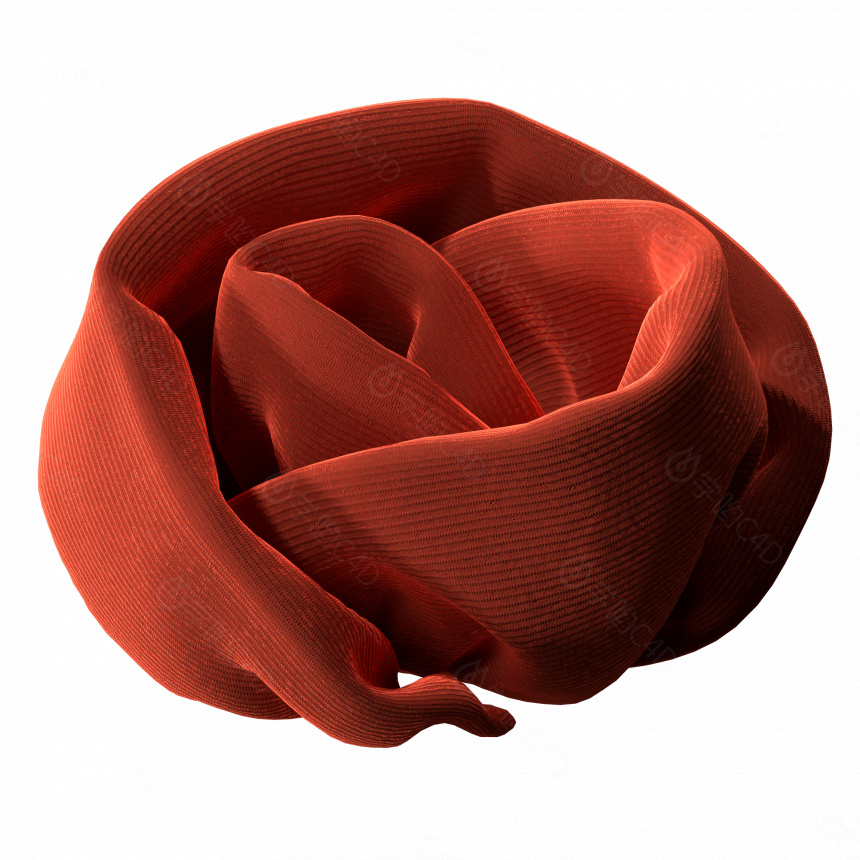 花朵立体红色玫瑰花花瓣花苞C4D模型