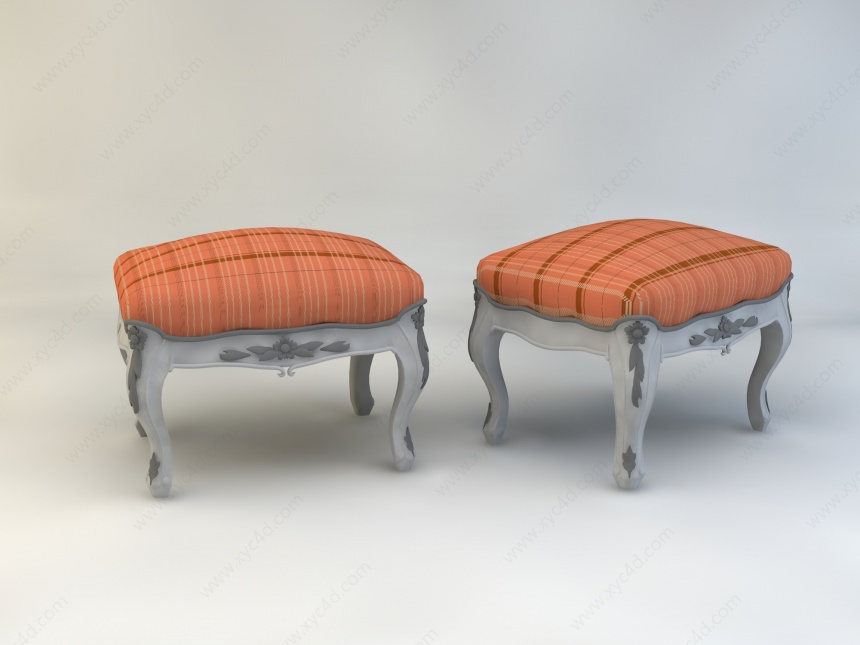 皮面沙发凳C4D模型