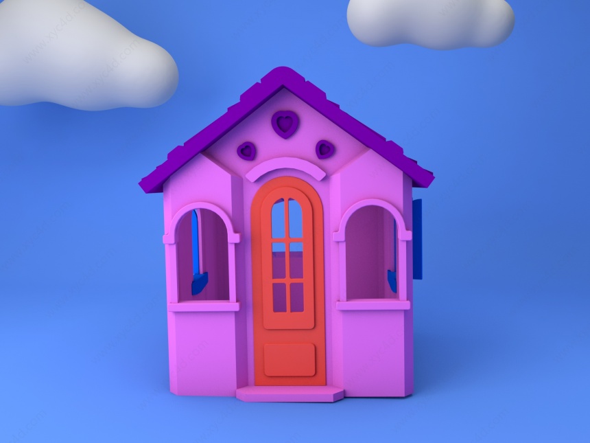 儿童塑料小屋C4D模型