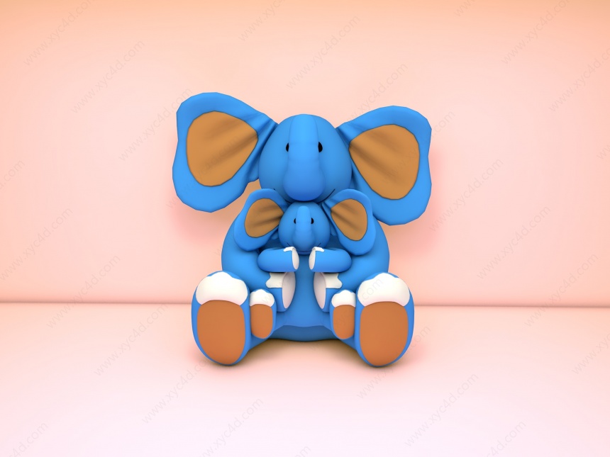毛绒玩具大象C4D模型
