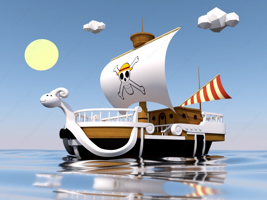 海盗船C4D模型