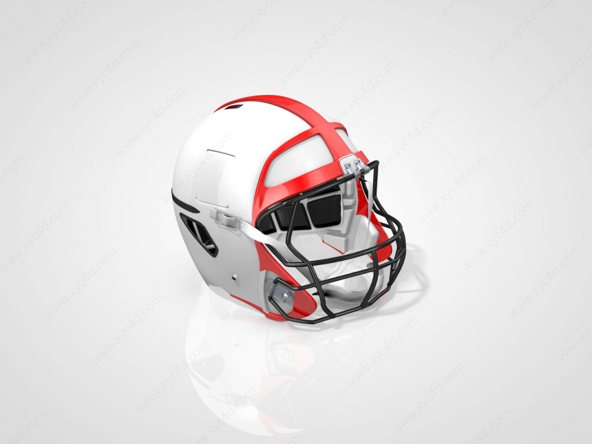 橄榄球头盔C4D模型