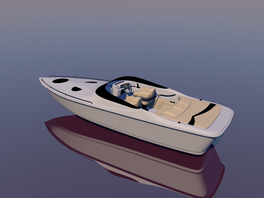 双人游艇C4D模型