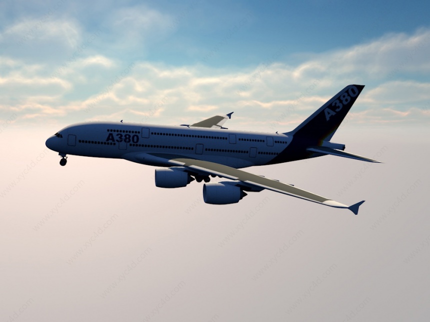 A380客机C4D模型