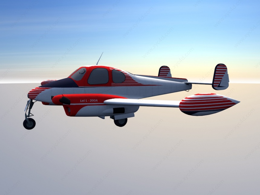 小型飞机C4D模型