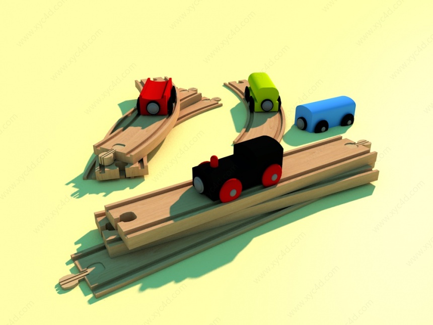 儿童玩具轨道车C4D模型