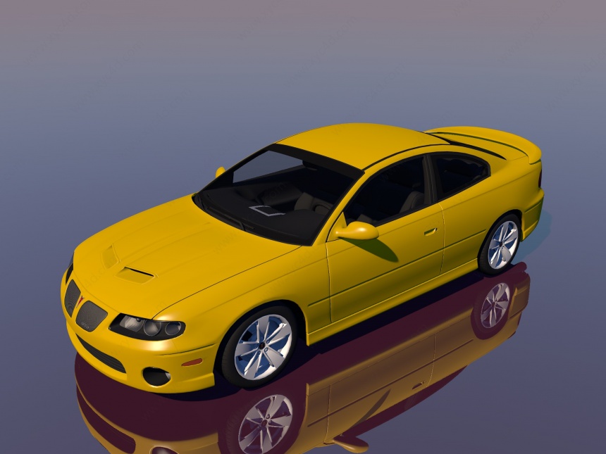 黄色轿车C4D模型