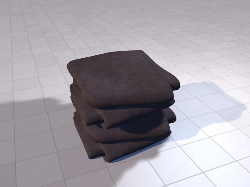 褐色毛巾C4D模型