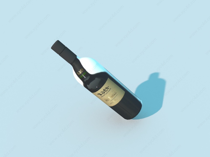红酒瓶C4D模型