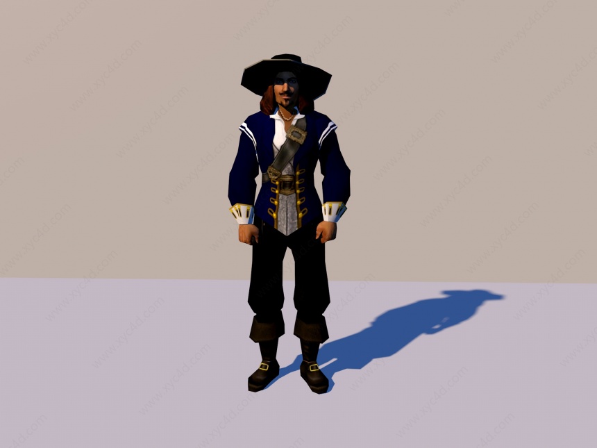 海盗船长C4D模型