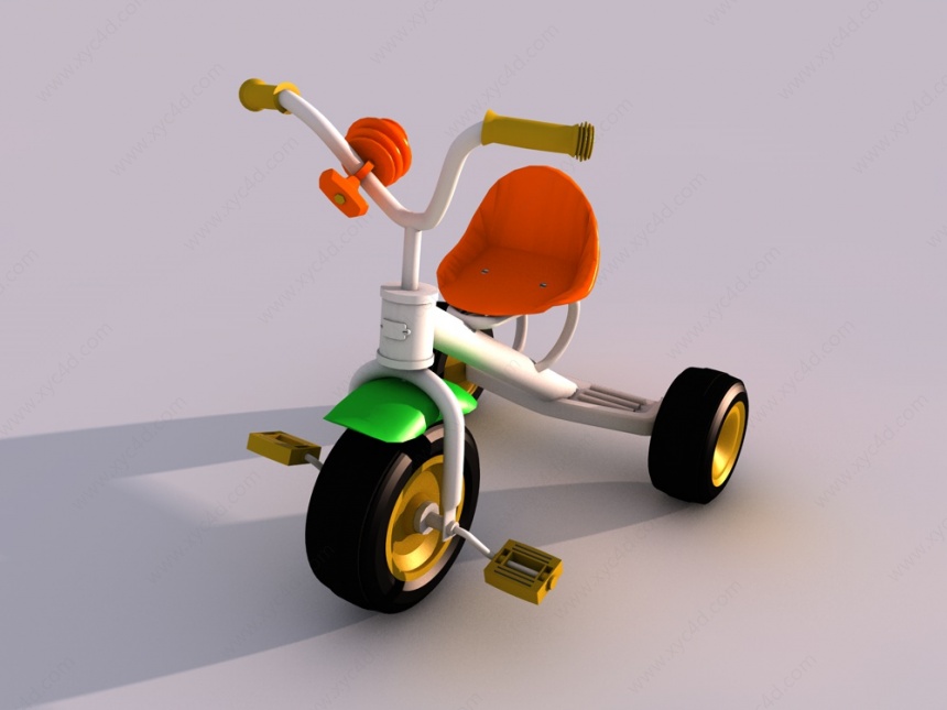 儿童玩具三轮车C4D模型