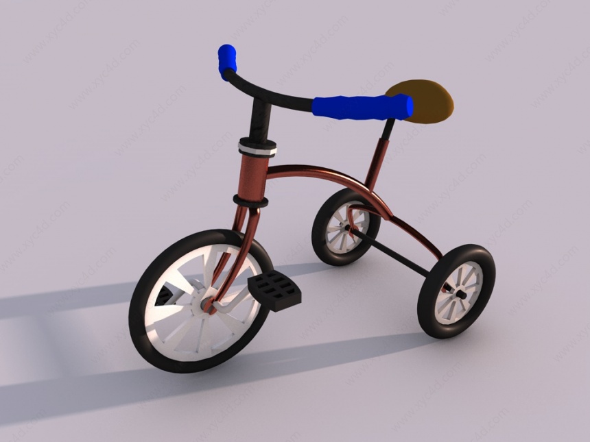 三轮自行车C4D模型
