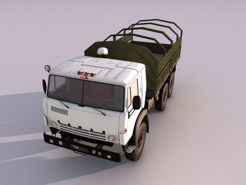 军队运兵卡车C4D模型