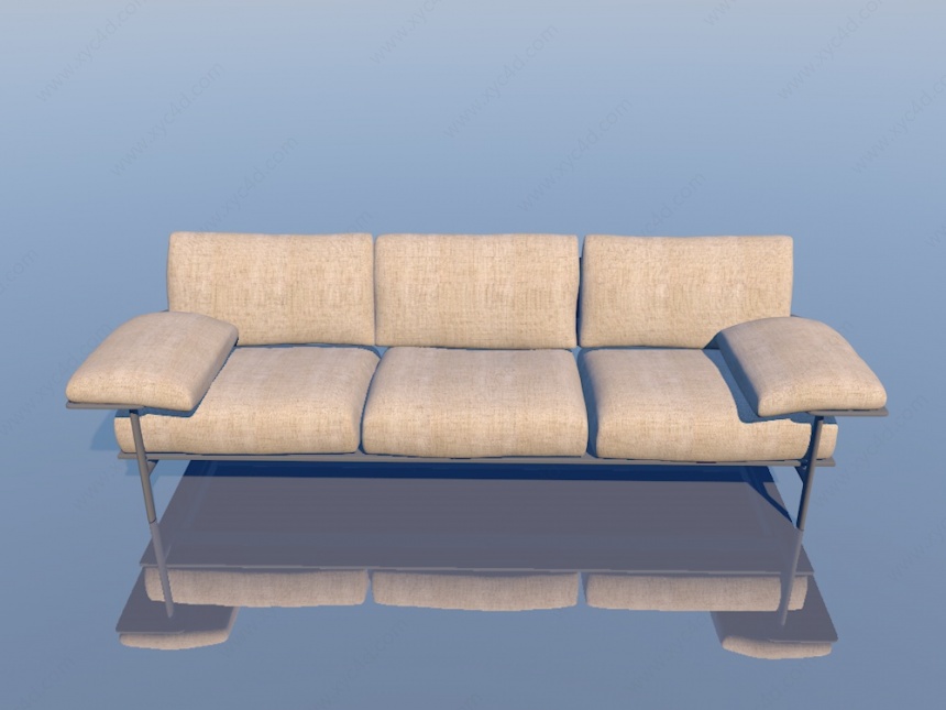 休闲三人沙发C4D模型