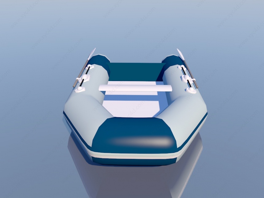 手划充气舟C4D模型