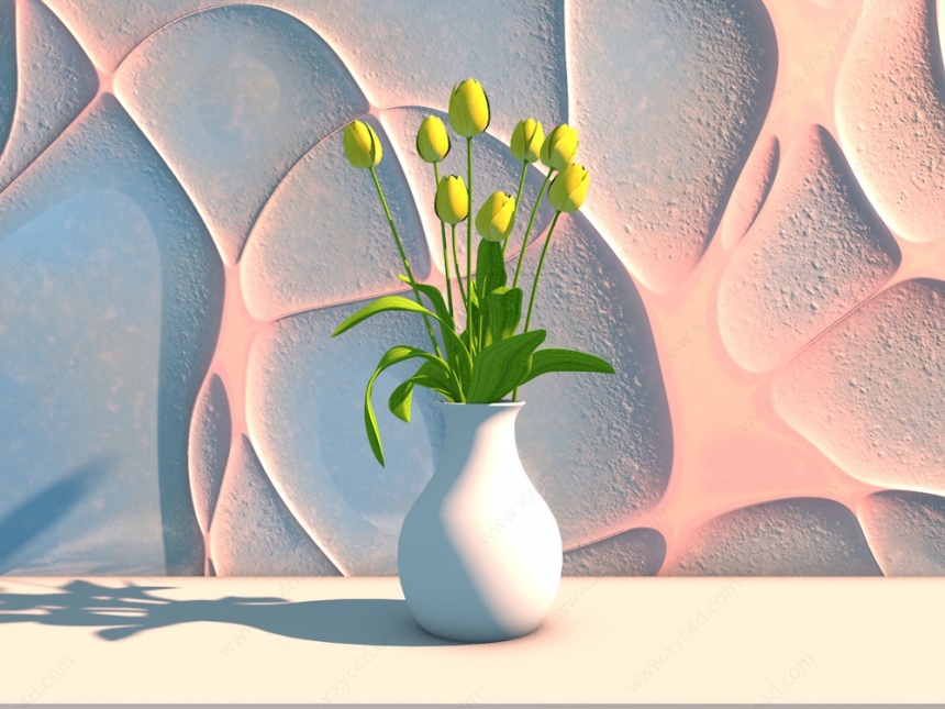室内陶瓷花瓶C4D模型