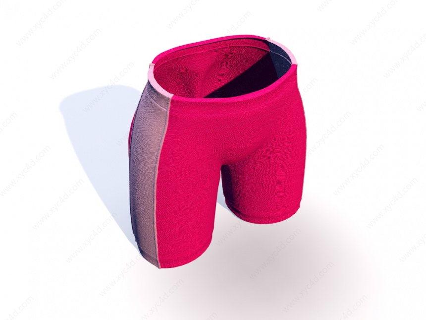 玫红色短裤C4D模型