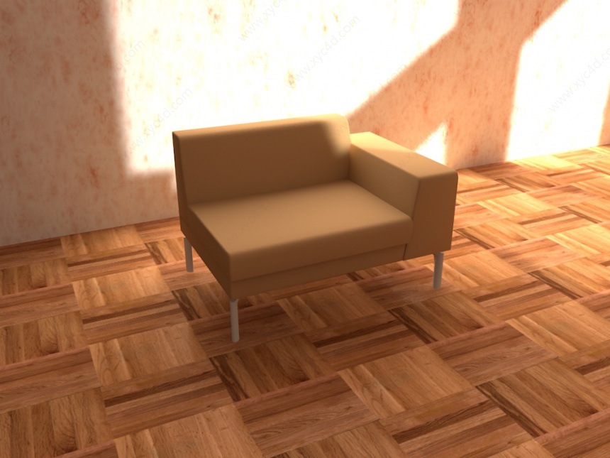 简易单人沙发C4D模型