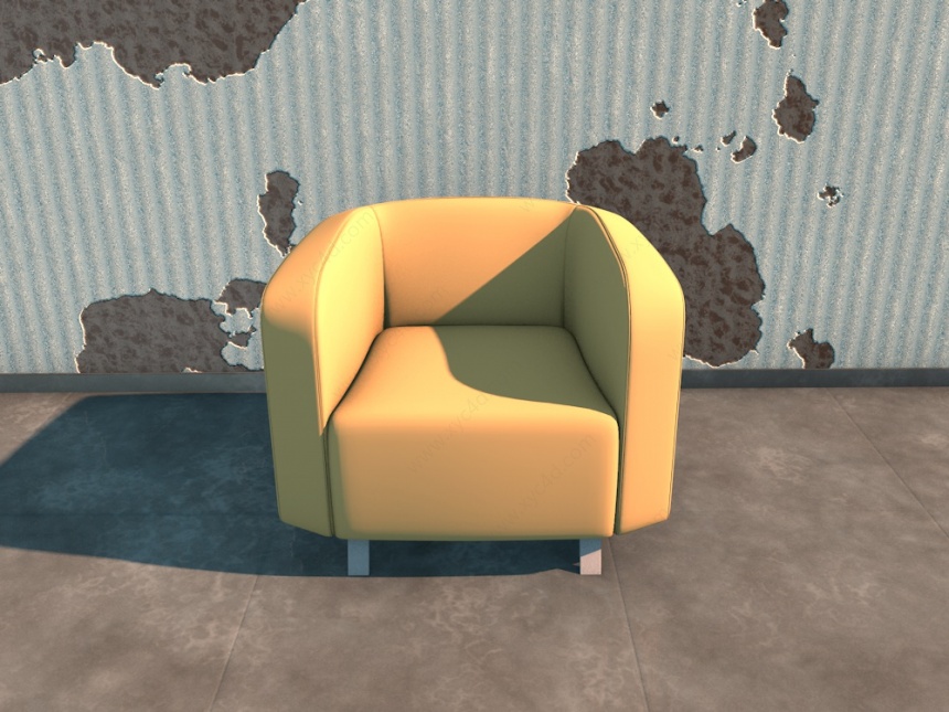 现代软包单人沙发C4D模型
