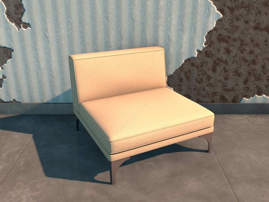 淡黄色沙发C4D模型