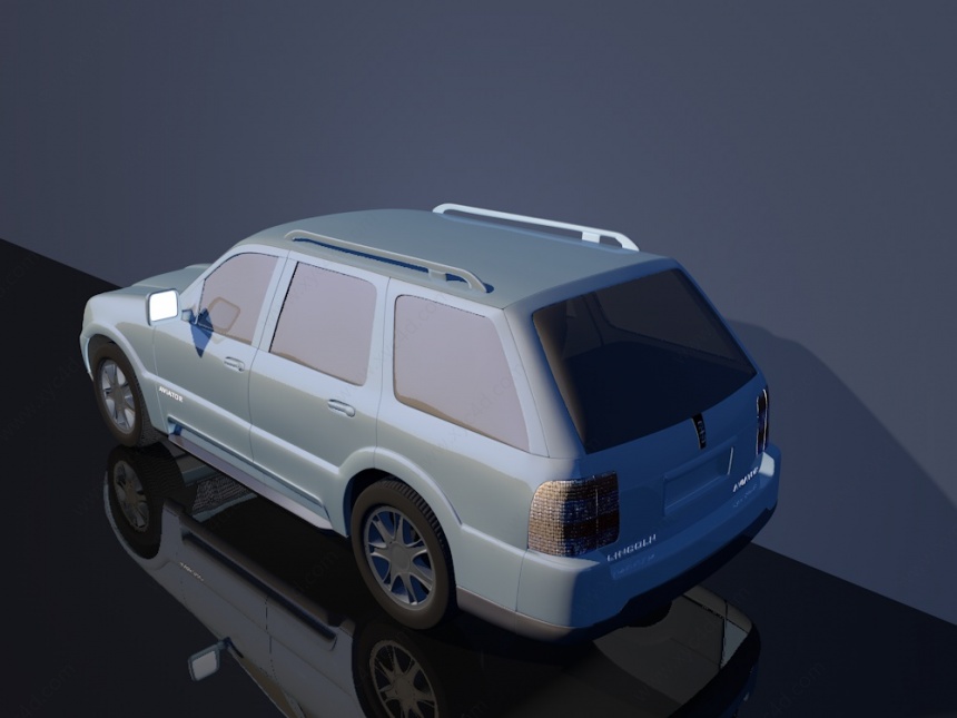 蓝色SUV汽车C4D模型