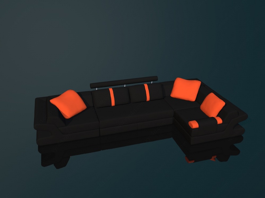办公沙发组合C4D模型