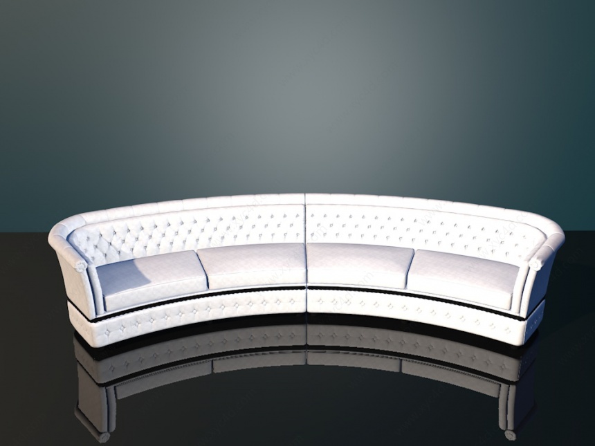 白色弧形沙发C4D模型