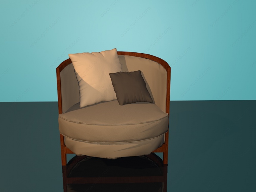 圆形单人沙发C4D模型