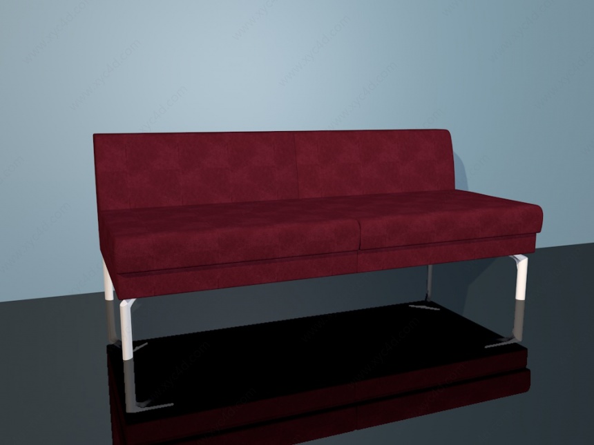 暗红色沙发C4D模型
