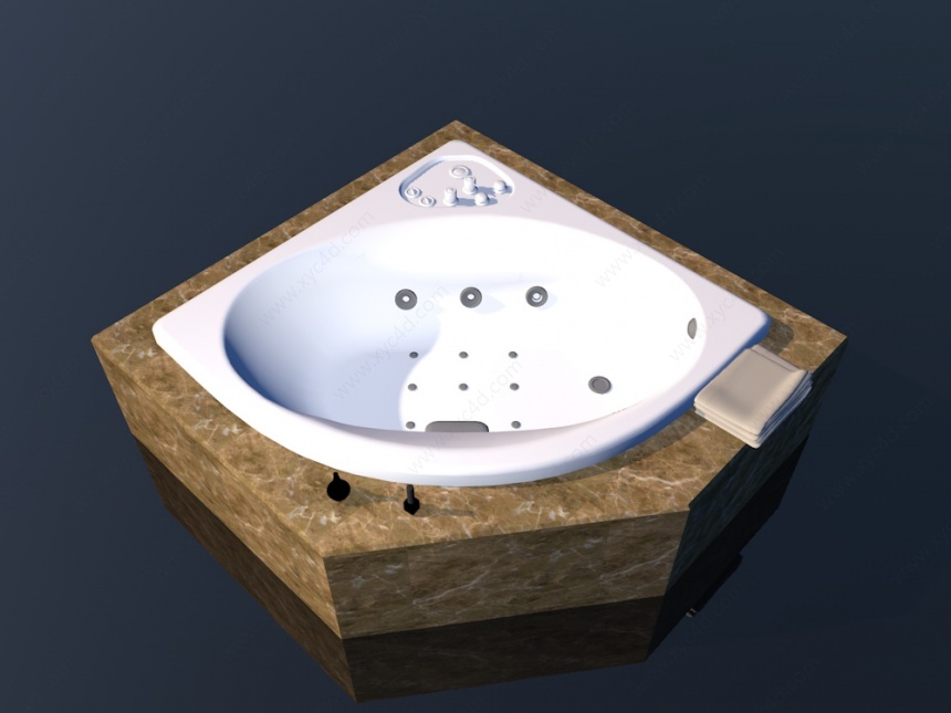大理石裙边浴缸C4D模型