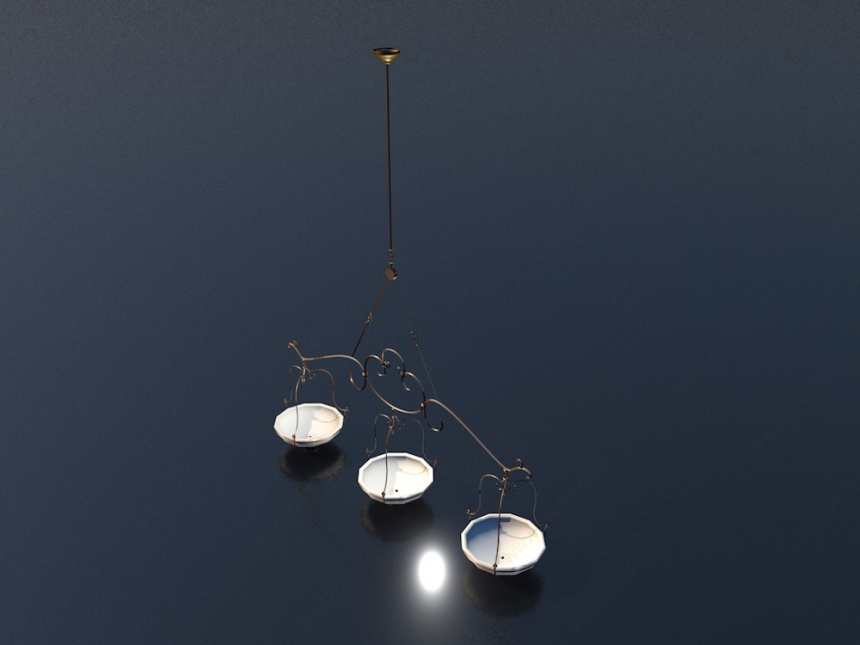 艺术造型吊灯C4D模型