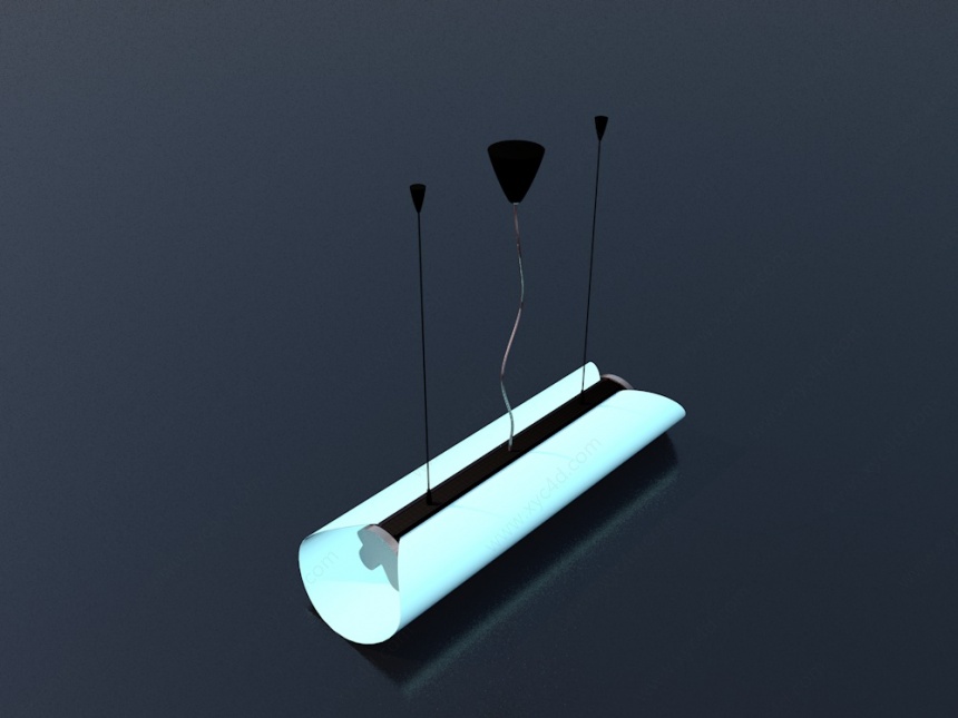 现代灯管吊灯C4D模型