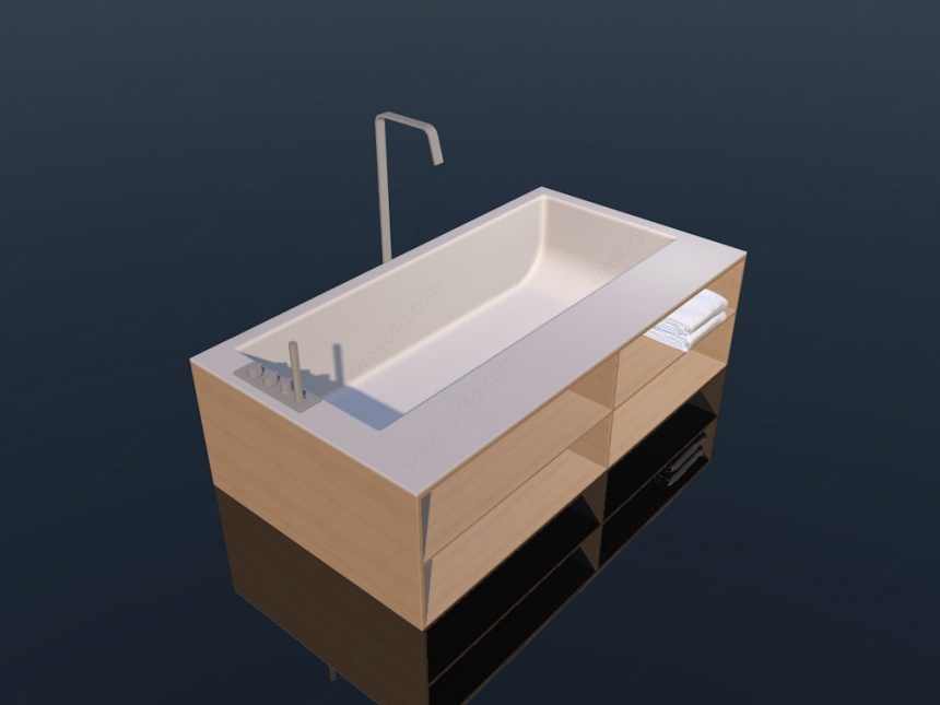水龙头浴缸C4D模型