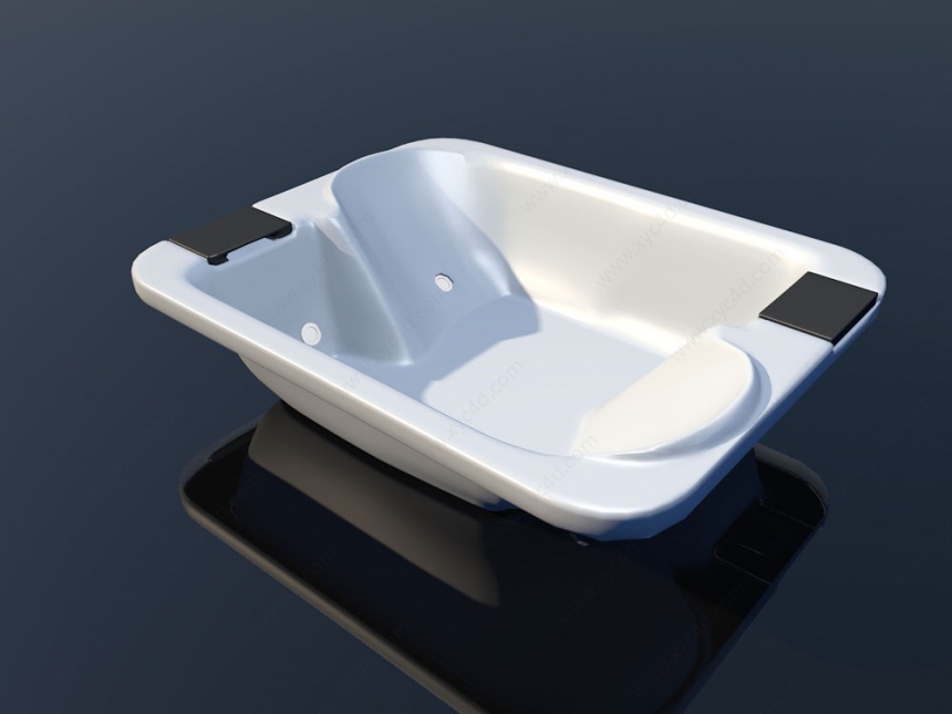 宽边双人浴缸C4D模型