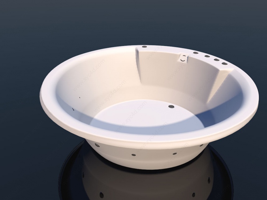 圆形碗式浴缸C4D模型
