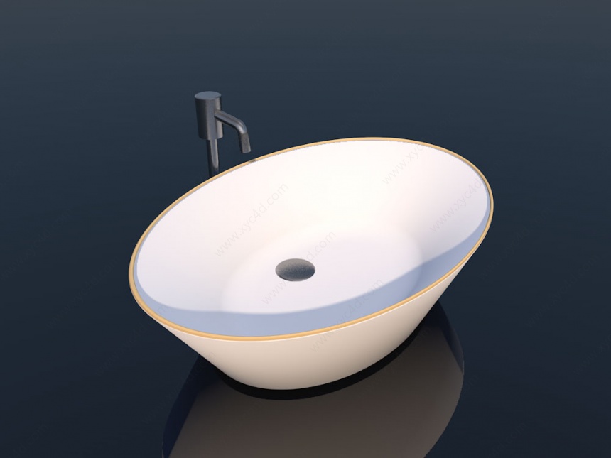 碗式简约浴缸C4D模型