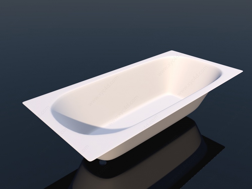 简洁嵌入式浴缸C4D模型