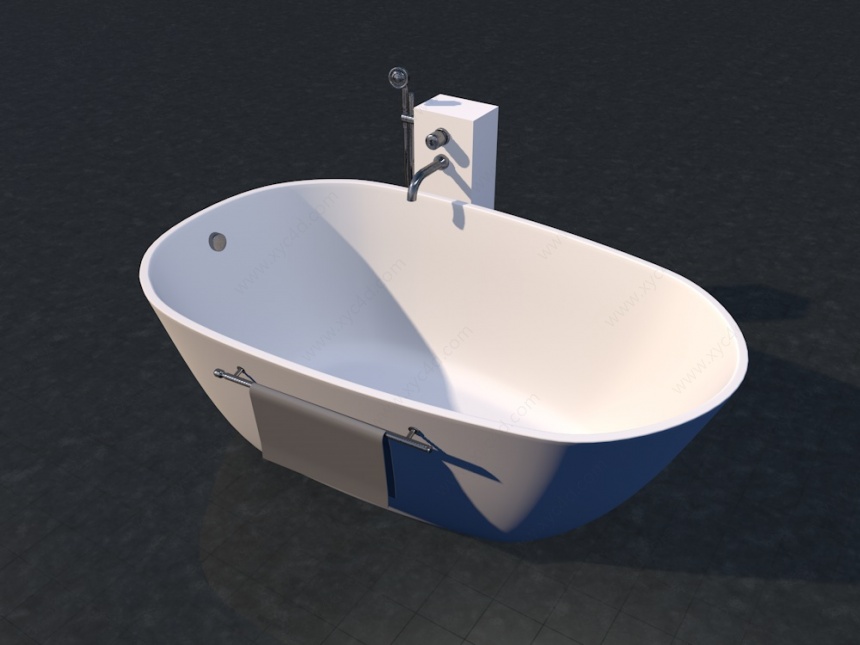 椭圆盆式浴缸C4D模型