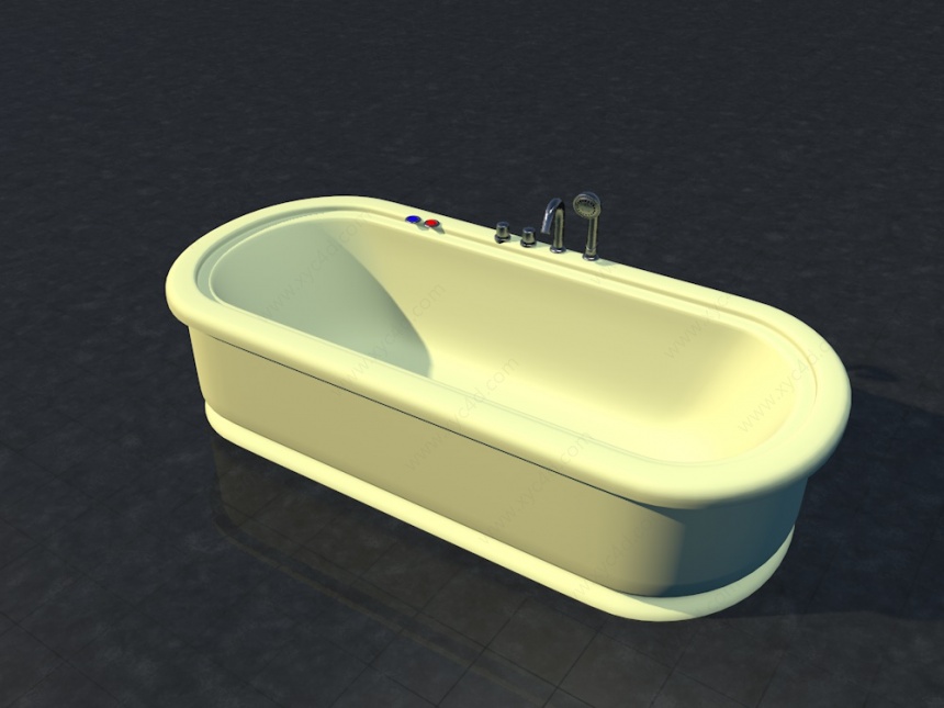 椭圆形浴缸C4D模型