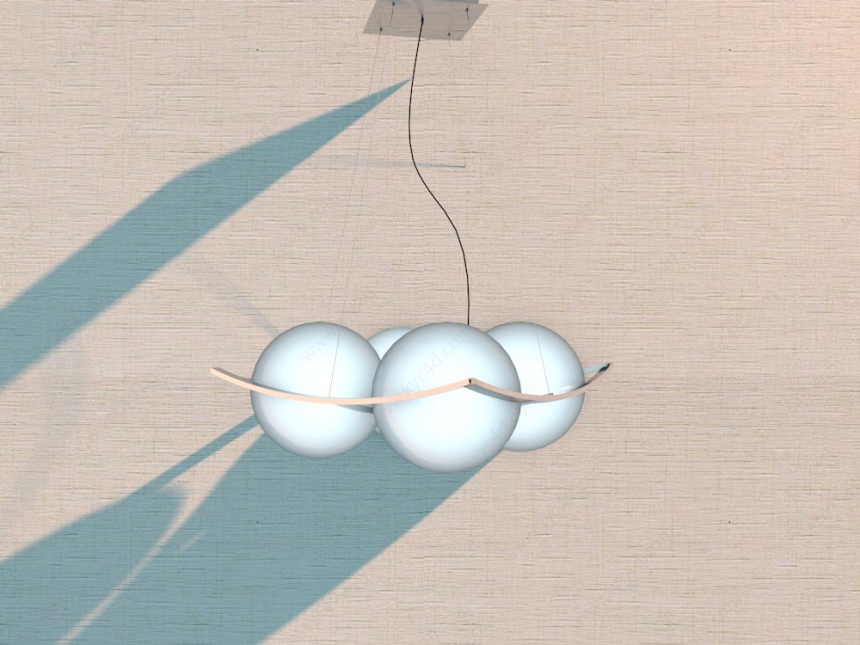 现代球形吊灯C4D模型