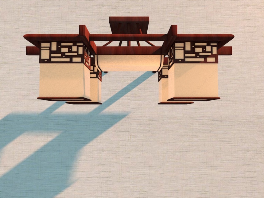中式客厅吊灯C4D模型