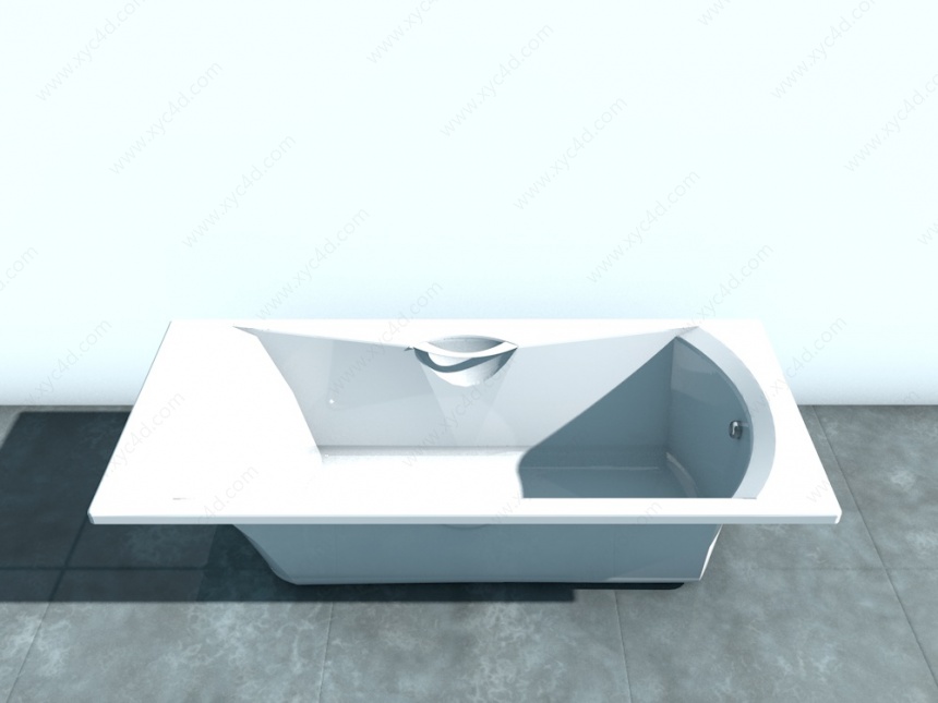 内带扶手浴缸C4D模型