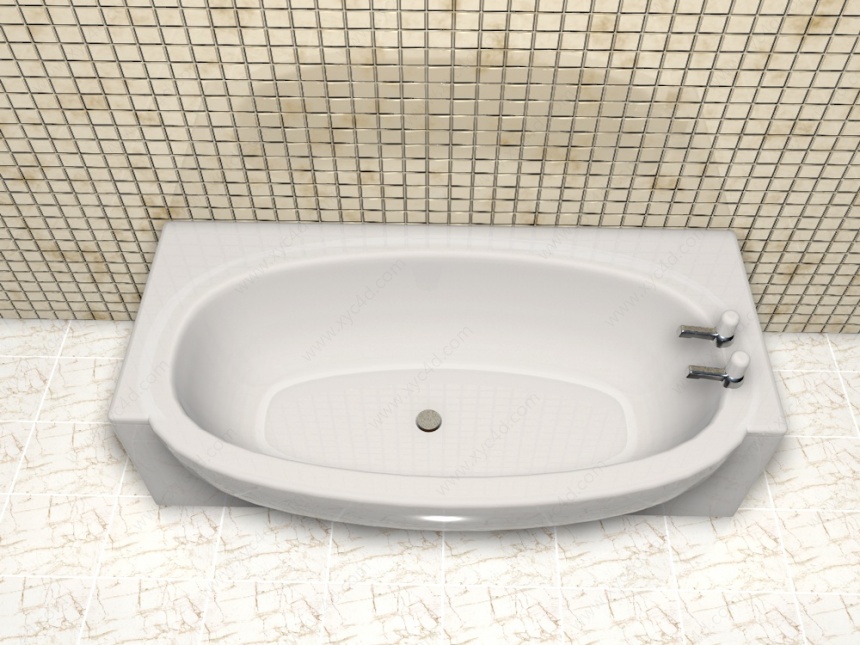 亚克力单人式浴缸C4D模型
