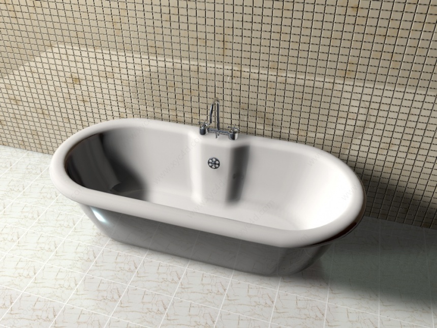 普通单人浴缸C4D模型