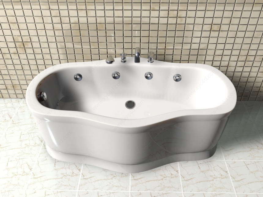 曲线形浴缸C4D模型