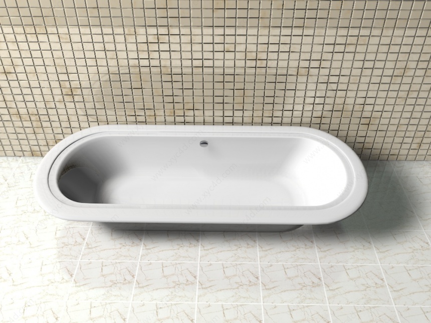 独立嵌入式浴缸C4D模型