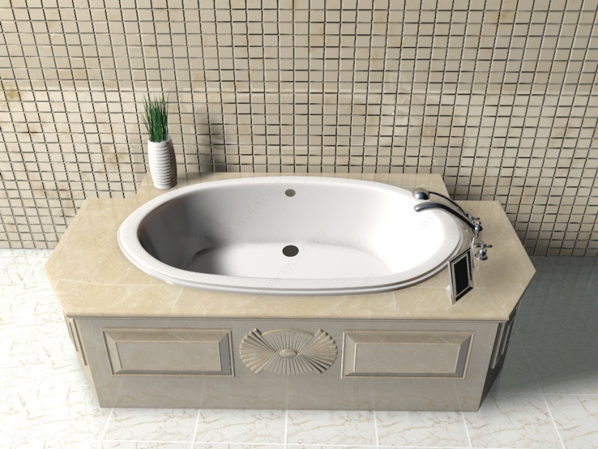 盆景嵌入浴缸C4D模型