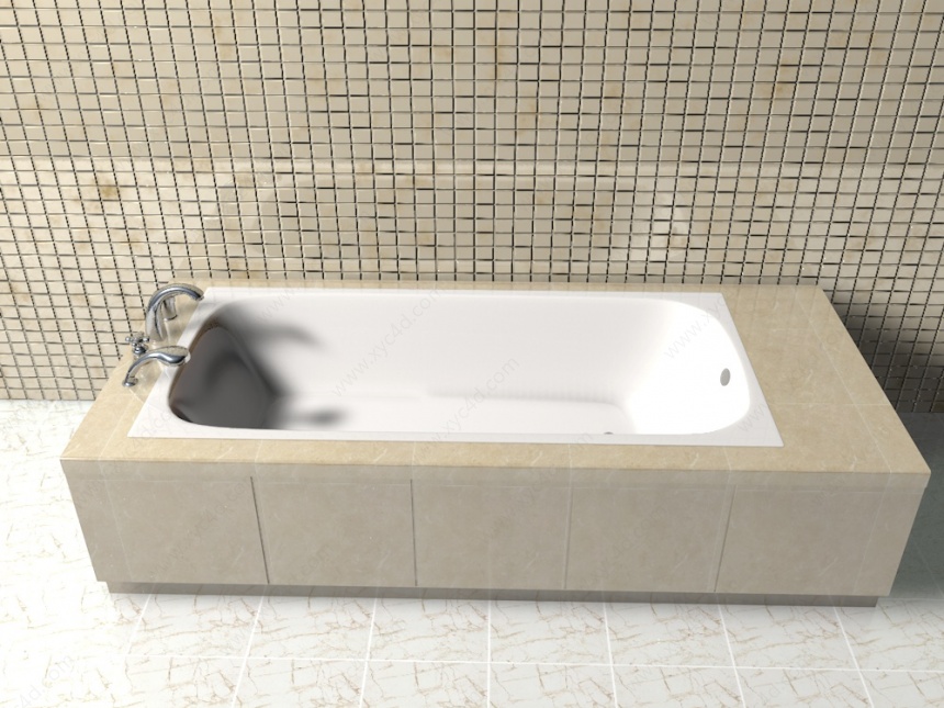 陶瓷釉面浴缸C4D模型