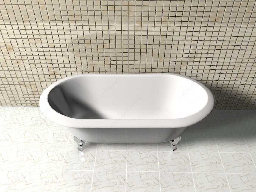 宽边浴缸C4D模型